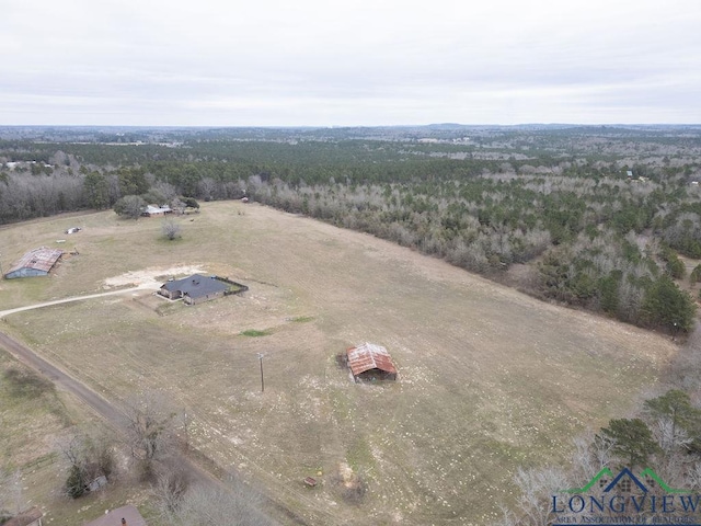 bird's eye view with a rural view