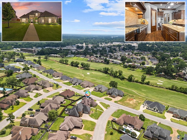 1600 Olympic Dr, Longview, TX 75605 - aerial perspective of suburban area with a golf course