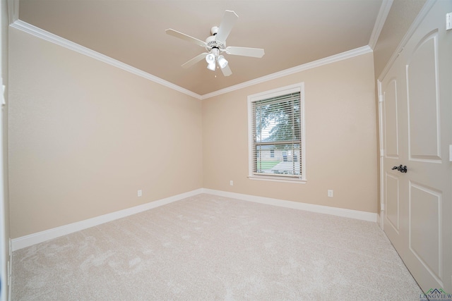 2532 Windmill Ln, Longview, TX 75601 - unfurnished room with crown molding, light colored carpet, and ceiling fan