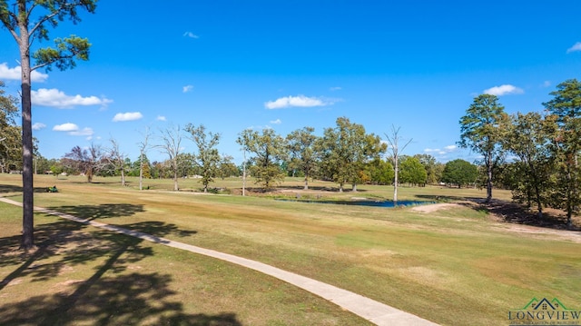 view of property's community with a lawn