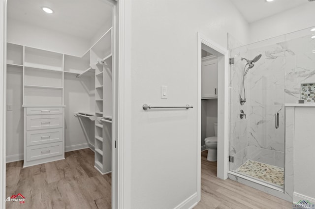 spacious closet with light wood-type flooring
