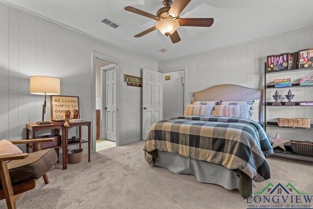 1805 Greenway St, Gilmer, TX 75644 - carpeted bedroom with ceiling fan