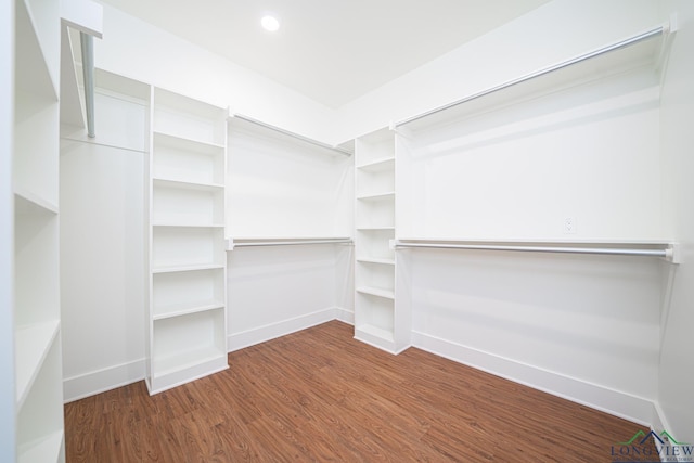 spacious closet with hardwood / wood-style flooring