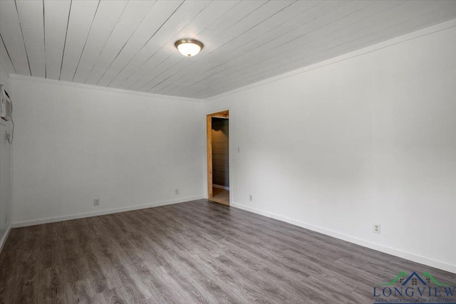 1150 Fm 139, Joaquin, TX 75954 - empty room with wood finished floors, wood ceiling, and ornamental molding