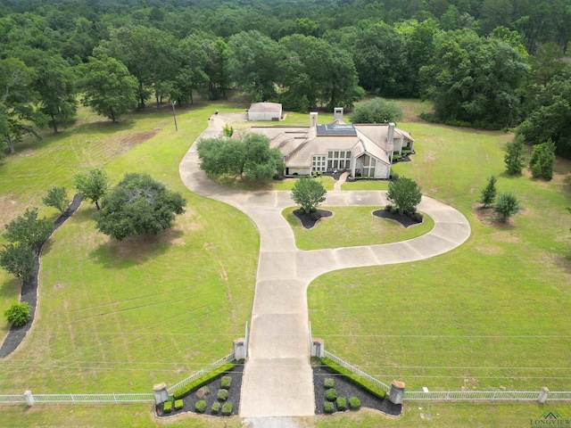 bird's eye view with a rural view