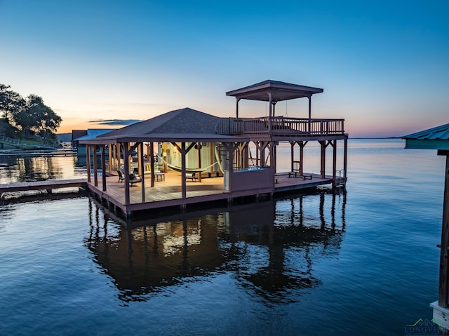 22551 Pine St, Frankston, TX 75763 - dock area featuring boat lift and a water view