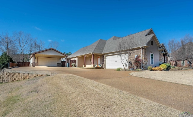 view of front facade with a garage