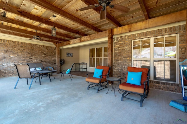 view of patio / terrace featuring ceiling fan