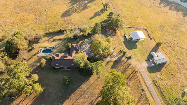 bird's eye view with a rural view