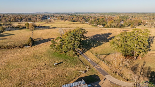 aerial view featuring a rural view