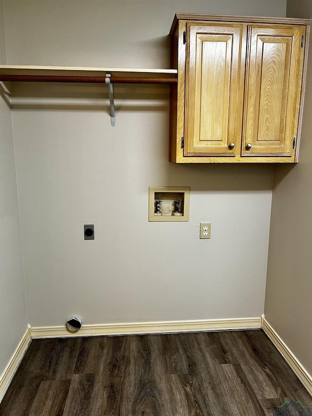 laundry room featuring cabinets, washer hookup, and hookup for an electric dryer