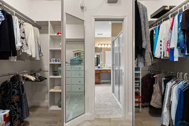 view of walk in closet