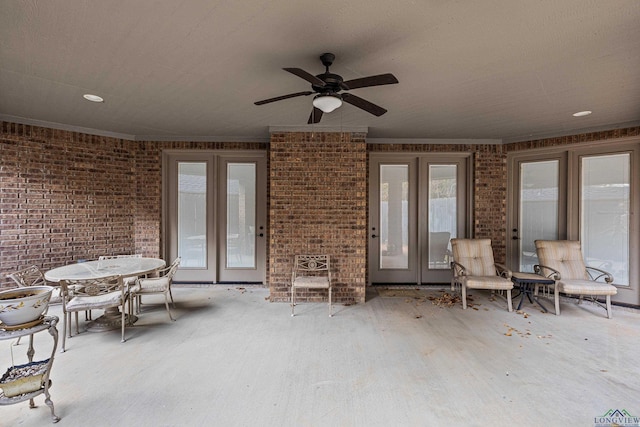 view of patio / terrace with ceiling fan