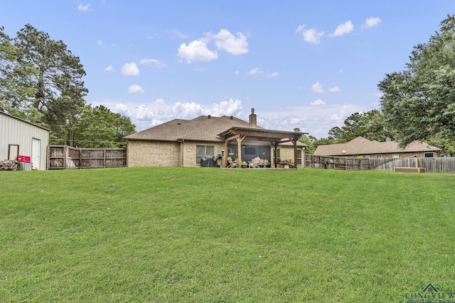 220 Cedar Rdg, Longview, TX 75602 - back of house featuring a yard, a pergola, and a fenced backyard
