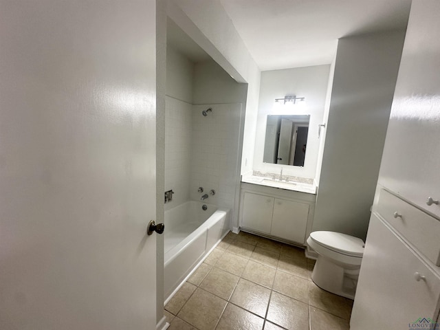 3401 Cooper Ln, Texarkana, TX 75503 - full bath featuring toilet, washtub / shower combination, vanity, and tile patterned flooring
