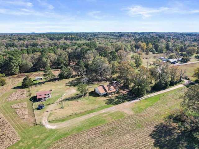 aerial view featuring a rural view