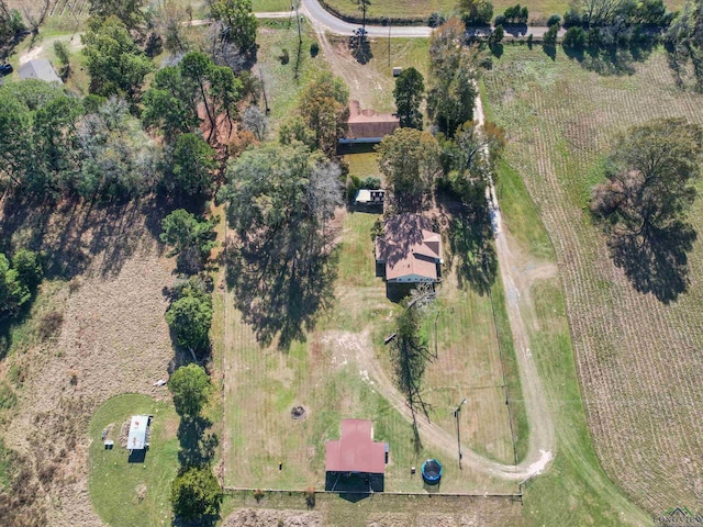 bird's eye view with a rural view