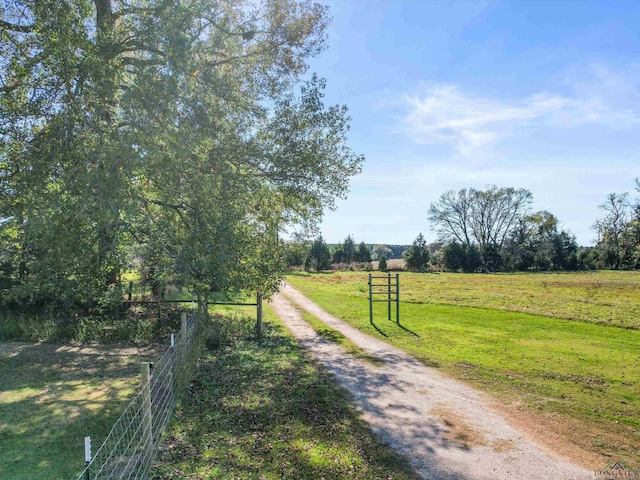 view of road featuring a rural view