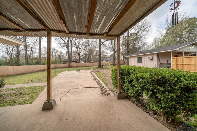 view of patio with a fenced backyard