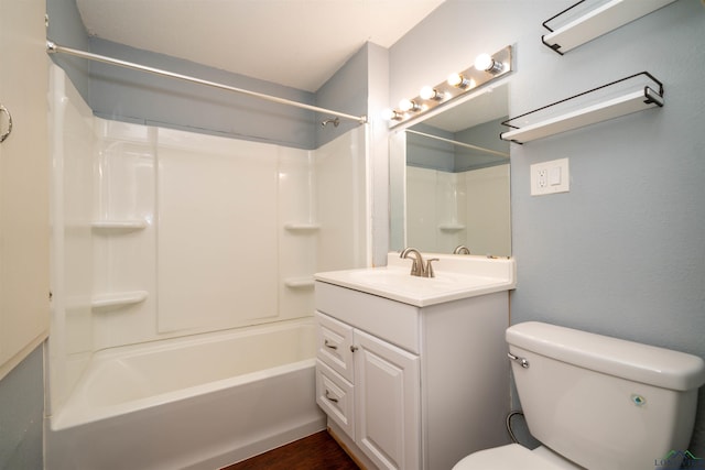 full bathroom with vanity, toilet, and shower / bath combination