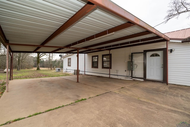 view of patio with a carport