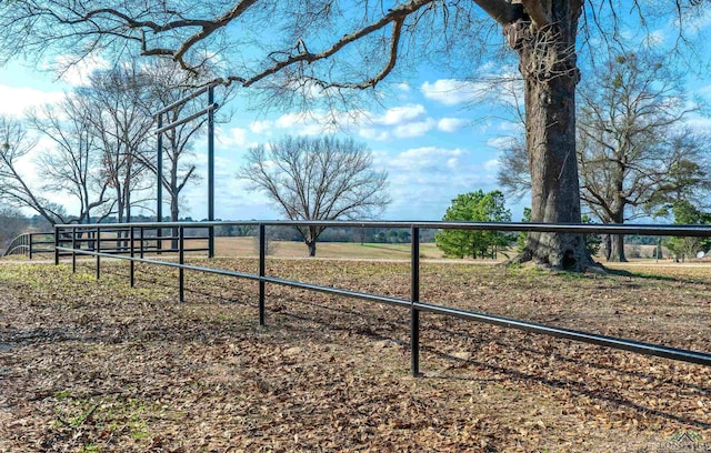 view of yard with a rural view