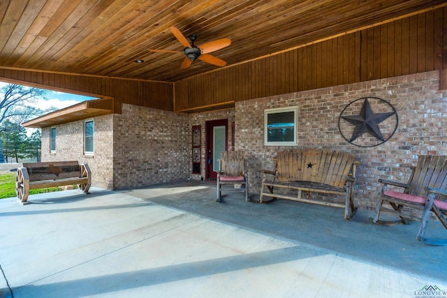 view of patio / terrace with ceiling fan