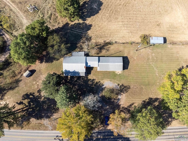 aerial view with a rural view