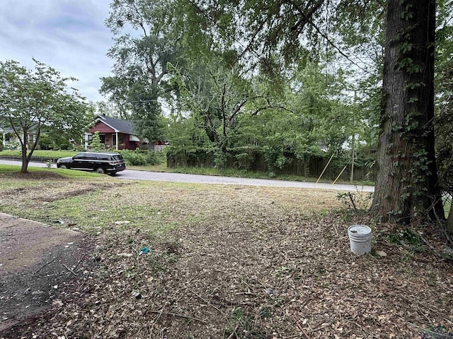 view of yard with aphalt driveway