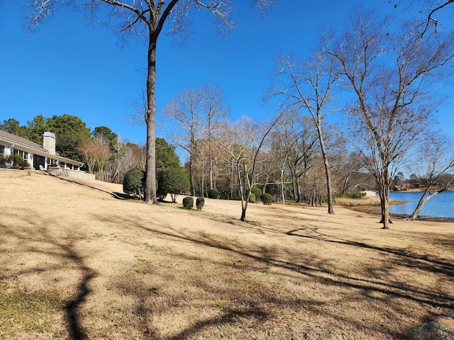 view of yard featuring a water view