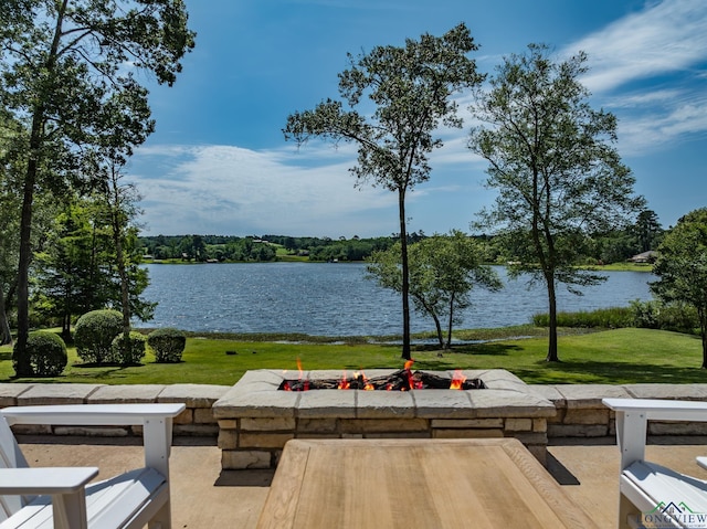 435 Acr 3763, Palestine, TX 75801 - water view featuring an outdoor fire pit