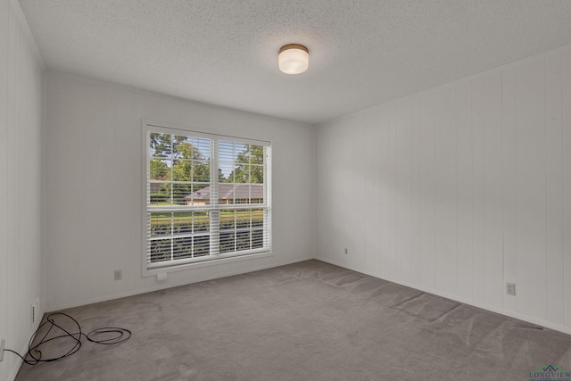 carpeted spare room featuring a textured ceiling