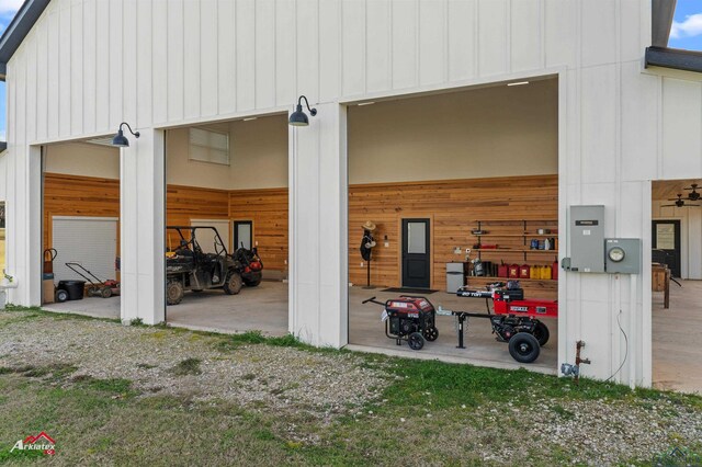 garage featuring electric panel