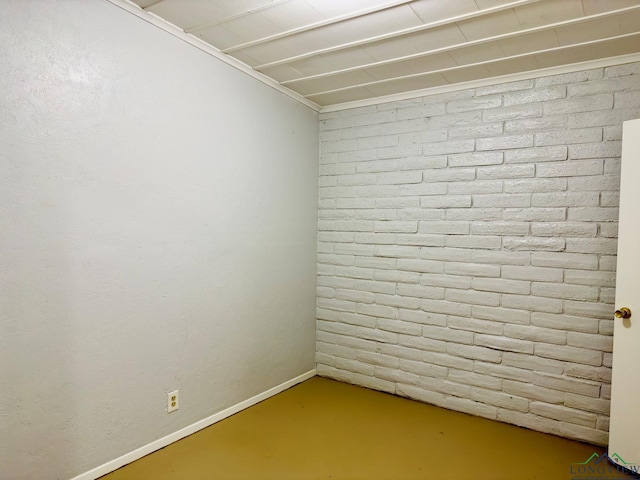 interior space with brick wall