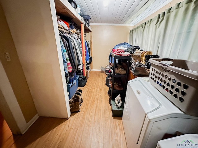spacious closet featuring wood finished floors