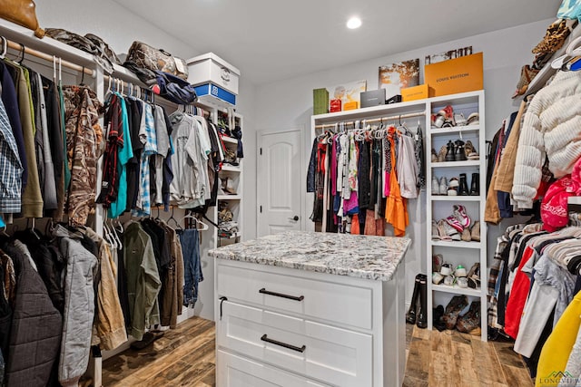 spacious closet with wood-type flooring