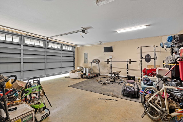 garage featuring electric panel