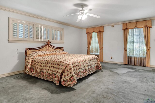 15 Covington Dr, Longview, TX 75602 - carpeted bedroom featuring ornamental molding and ceiling fan