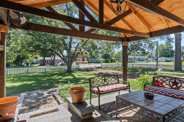 view of patio with a gazebo