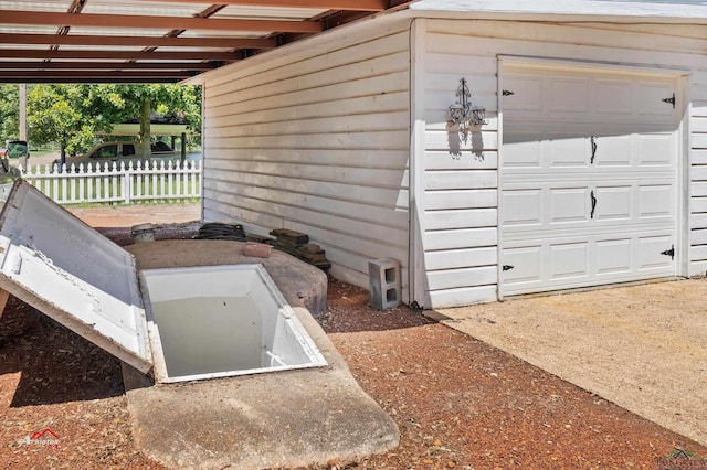 view of garage