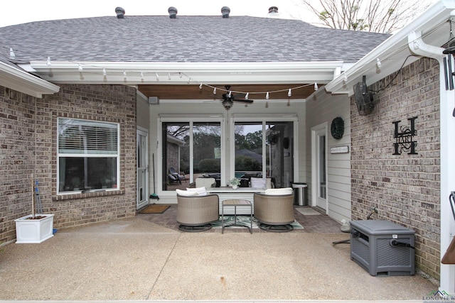 view of patio / terrace with ceiling fan