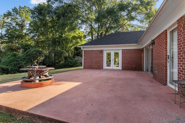 view of patio with french doors