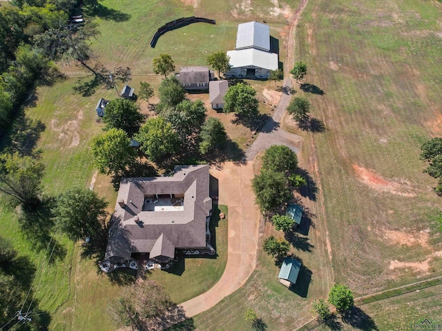 bird's eye view with a rural view