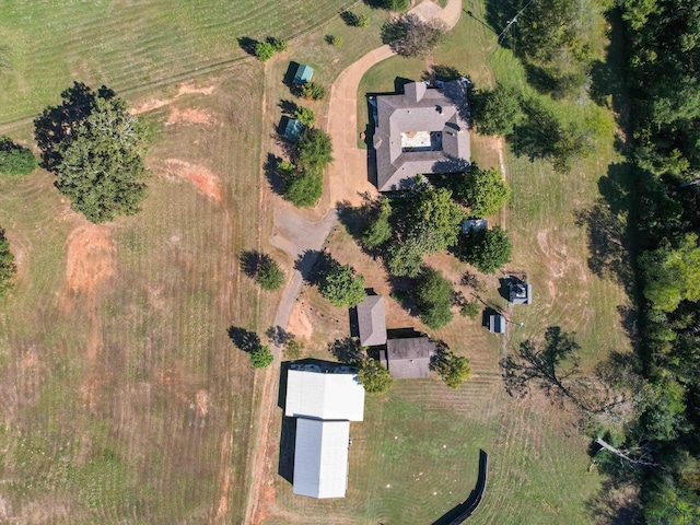 aerial view with a rural view