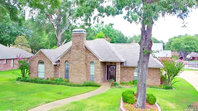 view of front of home featuring a front yard