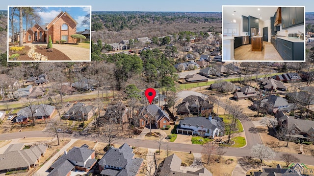 aerial view featuring a residential view