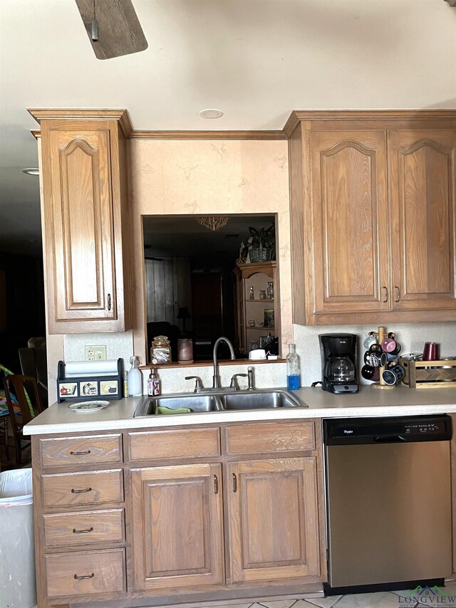 kitchen with dishwasher and sink