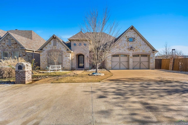 view of front of house with a garage