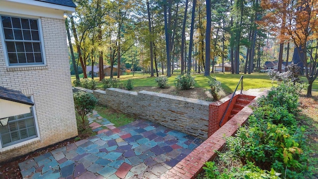 exterior space with a yard and a patio