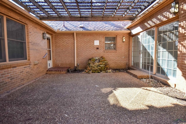 exterior space featuring a pergola